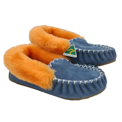 Duck a l'orange sheepskin moccasin slippers side