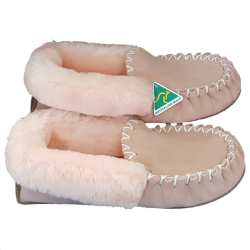 Pink Moccasin Slippers side