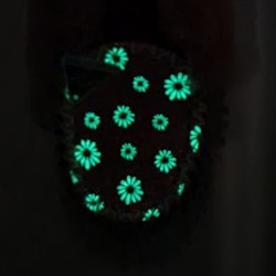Glow in the dark Glow Flower sheepskin moccasin slippers