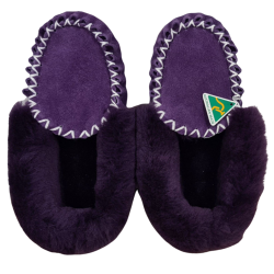 Grape Purple Sheepskin Moccasin Slippers top