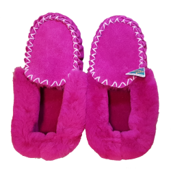 Hot Pink Moccasin Slippers top
