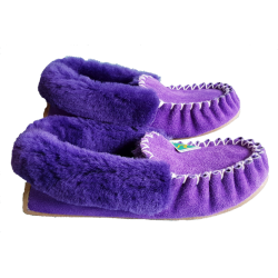 Purple Royale Sheepskin Moccasin Slippers side